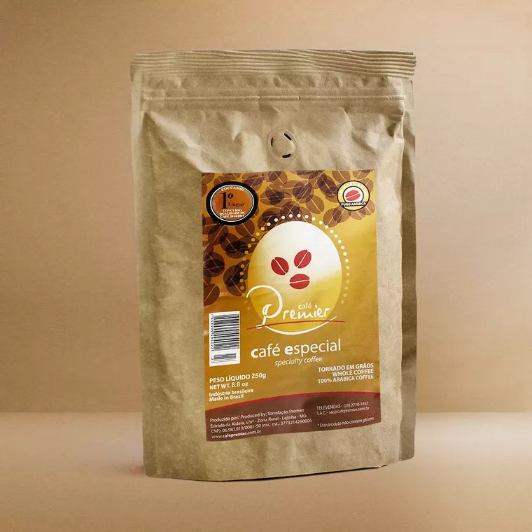 Café Premier Especial 500g – 100% Arábica, Torrado em Grãos, Alta Qualidade